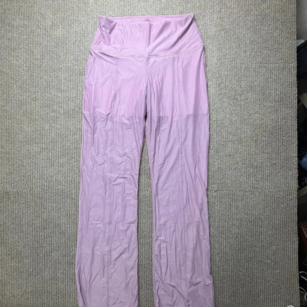 NWOT Nike Zenvy Sheer High-Waisted Full-Length Pants Plum Dust Size Large